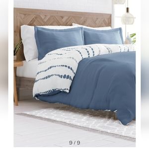 Navy Premium Ultra Soft Urban Vibe Pattern Bed Reversible Duvet Cover Full/Queen